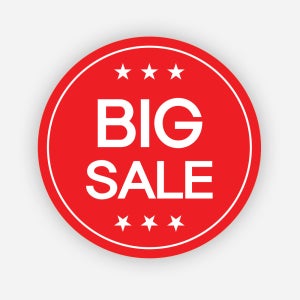 할인스티커 빅세일 레드 원형30 행사 세일스티커 빅 세일 상품 1000매