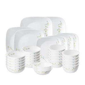 코렐 그린딜라이트 10인 34P 한국형 사각 세트 / 그릇세트 집들이선물추천 신혼부부 예쁜접시 깔끔한식기