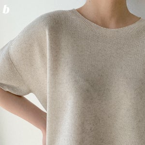 여름 여성 린넨 루즈핏 반팔니트