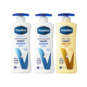 바세린 인텐시브 케어 바디로션 어드밴스드 리페어 400ML 2개 + 드라이스킨 리페어 400ML 1개