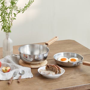 풍년 위더스 우드라이트IH 20cm 인덕션 스텐 통3중 프라이팬 후라이팬