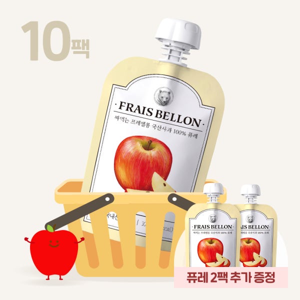 프레벨롱 국산과일 아기 퓨레 10팩 골라담기 짜먹는 사과 이유식 아이 간식