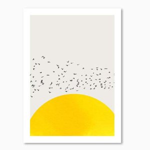 창의력에 좋은 추상화 인테리어 DE-노란태양 포스터 종이 30호 65.1x90.9cm