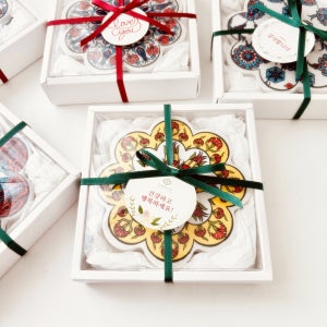 투르크와즈 컵받침 (2P) Gift Set 티코스터 컵받침대 답례품 단체선물 퇴사선물