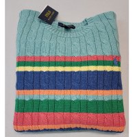 폴로 보이즈 줄무늬 꽈배기 니트 Boys Striped Cable-Knit Cotton Sweater