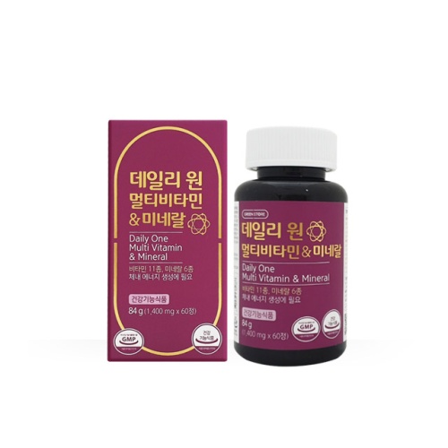 (40% 할인) <b>그린스토어</b> 데일리원 멀티비타민&amp;미네랄 1400mg x 60정