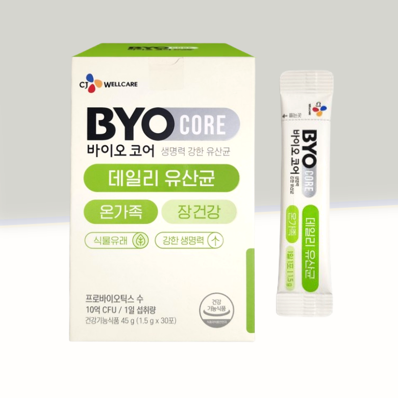 바이오코어 <b>BYO</b> CORE 데일리 유산균 온가족용 <b>CJ</b>웰케어