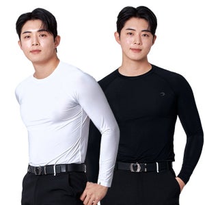 남성 골프웨어 이너웨어 기능성 자외선차단 냉감 UV차단 언더레이어 쿨티셔츠-라운드넥