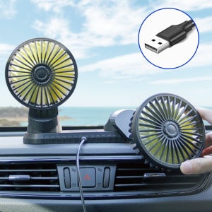 차량용 선풍기 듀얼 대시보드 뒷좌석 360도 회전 USB 차량 선풍기 5V 대형화물차