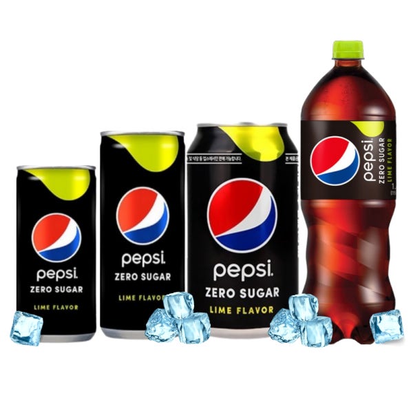 펩시제로 라임 제로콜라 190ml 250ml 355ml 1.25 12개 미니 캔음료 뚱캔 업소용 음료수