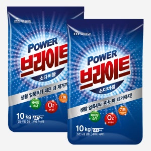 무궁화 파워브라이트 소다버블 가루 분말형 세탁세제 10kg, 2개