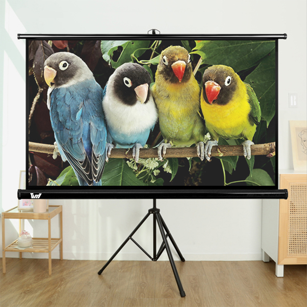 빔프로젝터스크린 빔스크린 16:9 유압식 휴대용 가정용 이동식 캠핑스크린 무타공 152.4cm(60인치), 1개