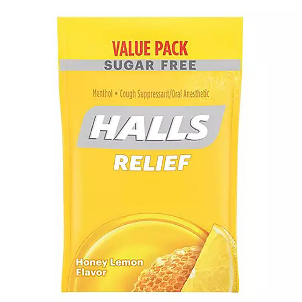 Halls 호올스 사탕 릴리프 <b>슈가</b>프리 <b>코치</b> 드롭 허니 레몬 180개입