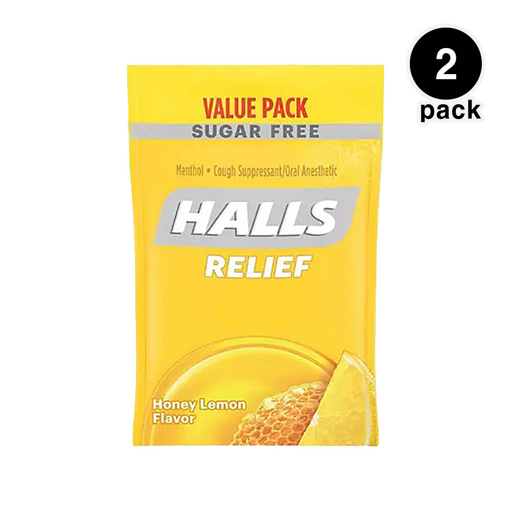Halls 호올스 사탕 릴리프 <b>슈가</b>프리 <b>코치</b> 드롭 허니 레몬 180개입 2팩