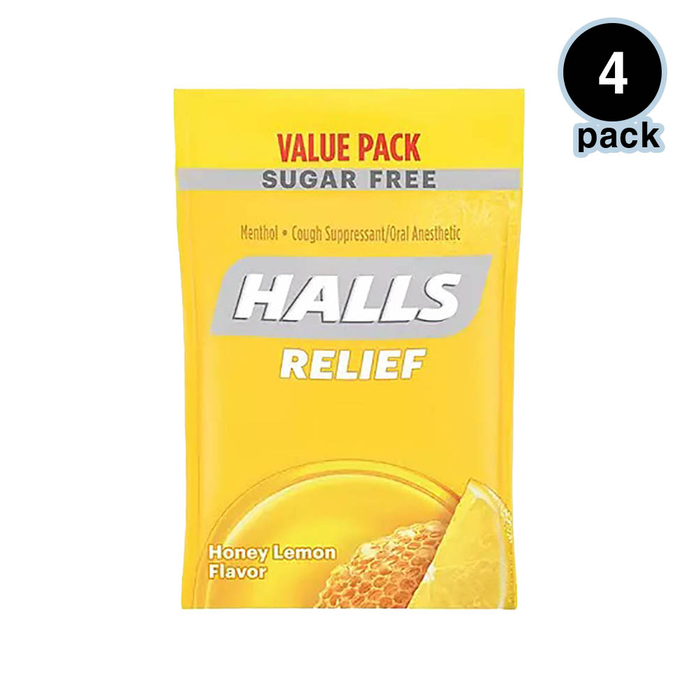 Halls 호올스 사탕 릴리프 <b>슈가</b>프리 <b>코치</b> 드롭 허니 레몬 180개입 4팩