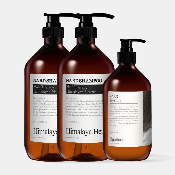 [샴푸SET] 나드 샴푸 시그니처 향 1L 2개+ 트리트먼트 500ml 1개