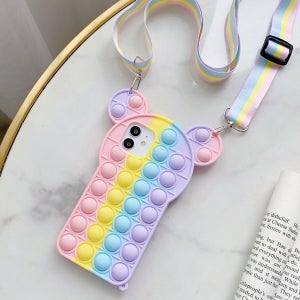 아이폰12 미니 푸쉬팝 팝잇 스트랩 키링 실리콘 핸드폰 케이스