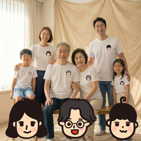 캐릭터 가족티 단체 여행 티셔츠 제작