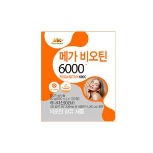 [비타민뱅크] 고함량 메가 비오틴 6000 100정 1박스 3개월분