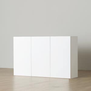 플레인 도어 인테리어 책장 수납장 1200x310x720mm, 2단, 화이트