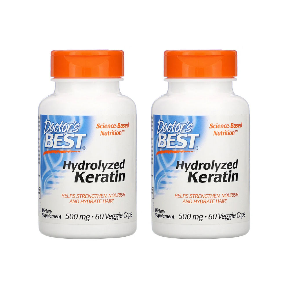 [ 2통 기획] 닥터스 베스트 <b>하이드롤라이즈드 케라틴 500mg</b> 베지캡슐 60개입