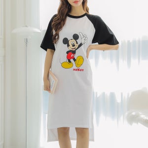 국산 나그랑 미키 여름 반팔 박시 홈원피스 여성잠옷 파자마 홈웨어 이지웨어
