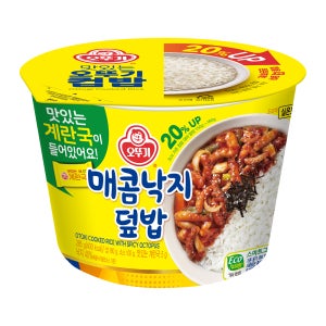 오뚜기 컵밥 매콤낙지덮밥+즉석 계란국 285g, 1개