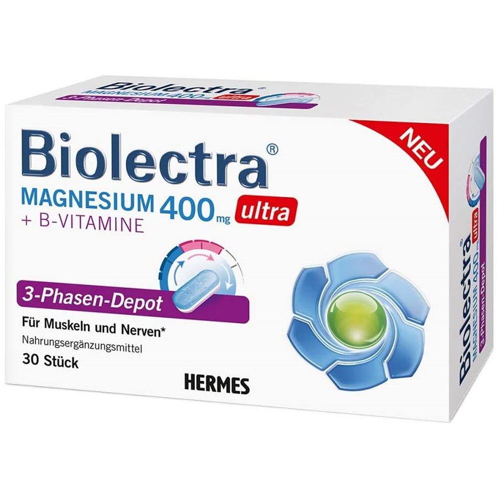 Biolectra Magnesium 바이오렉트라 <b>울트라 마그네슘 400mg</b> 30개