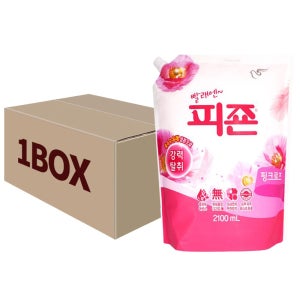 피죤 섬유유연제 핑크로즈 리필 2100ml 8개