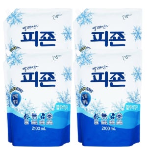 피죤 섬유유연제 블루비앙카 리필 2100ml 4개