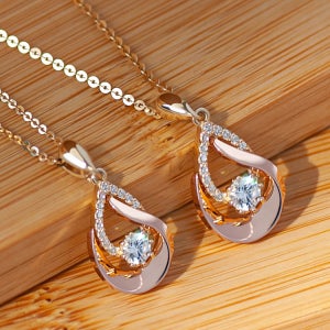 14K18K 델로노블 물방울 펜던트 목걸이 소/대 기념일 선물