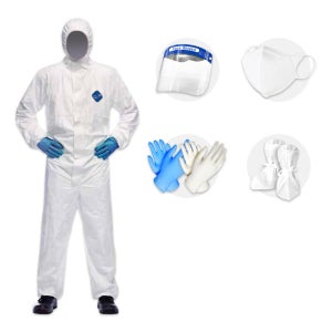 레벨D 듀폰 타이벡400 방호복세트 페이스쉴드 의료용/개인보호구