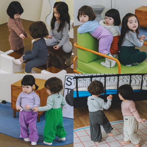 더 맨디 5+1 가을 겨울 아기내복 신생아 긴팔 유아 아동 배앓이 골지 모달 유아 아기실내복