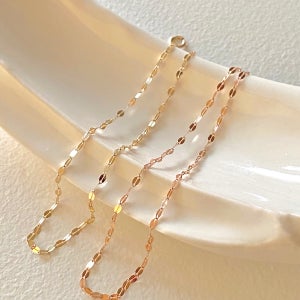 토프 글리터 체인 앵클릿 - 14k 컷팅 얇은 한줄 두줄 심플 골드 금 발찌