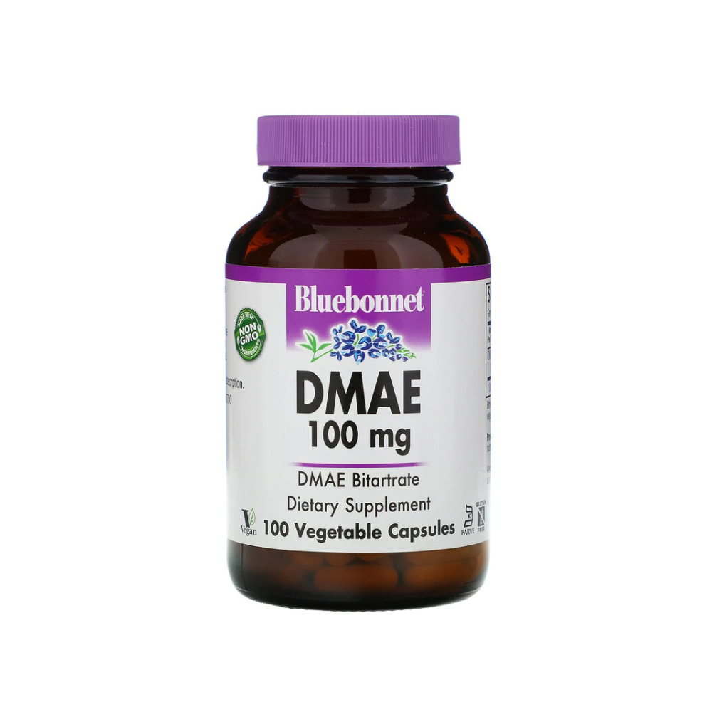 Bluebonnet Nutrition 블루보넷 <b>DMAE 100mg</b> 100정 베지캡슐 셀룰로오스 함유