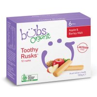 Bubs Organic 6개월버브 유기농 락토스프리 애플맛 치발과자 100g