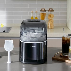쿠오레 소형 제빙기 CIM-S101B 블랙 가정 업소 캠핑장 얼음메이커 얼음기계 가방포함