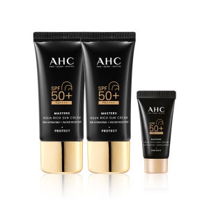 AHC 마스터즈 아쿠아리치 선크림 듀오세트(30ml+30ml)+선크림 10ml