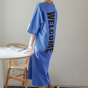 (자체제작) 국산 파리스 여름 반팔 순면 루즈핏 롱원피스 여성잠옷 파자마 홈웨어 이지웨어