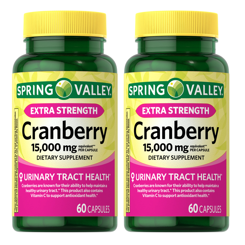 Spring Valley Cranberry Capsules 스프링 밸리 <b>크랜베리 15000mg</b> 캡슐 60정 3팩
