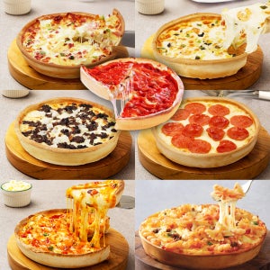 리얼 시카고피자 7종 세트 치즈 불고기 페퍼로니 베이컨 쉬림프 로제불닭 파스타