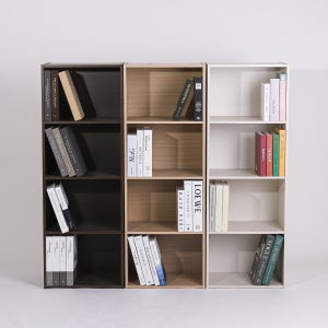 아이리스 코리아 400 우드 4단 수납 선반 낮은 거실 전면 책장 책꽂이 CX-4