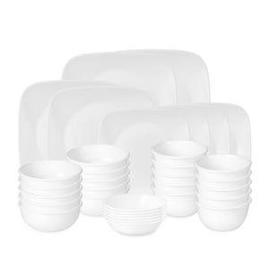 코렐 저스트화이트 한국형 10인 34P 사각 홈세트 / 그릇추천 집들이선물 예쁜접시 신혼 혼수 식기