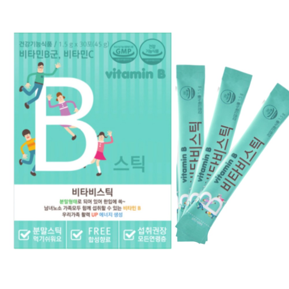 <b>파마젠</b> 비타비스틱 비타민 B군 C <b>판토텐산</b> 엽산 나이아신 레몬향 자일리톨 30포