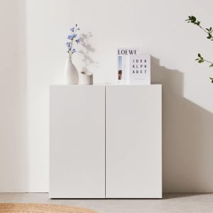 주방수납장 부엌 홈카페수납장 팬트리장 하부장 그릇장 슬림 2단 800 화이트