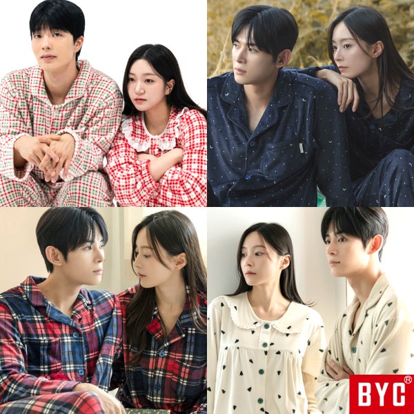 라브라 BYC 외 수면 잠옷 세트 커플 파자마 바지 가을 겨울 긴팔 순면 극세사 남자 여성 빅사이즈 홈웨어