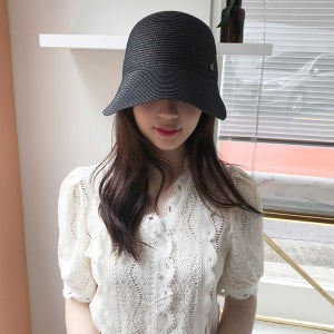 여름 밀짚 볼캡 넓은챙 모자 버킷햇 (3컬러)