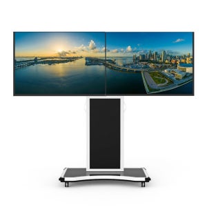 멀티 듀얼형 이동식TV거치대 가로형 이동스탠드