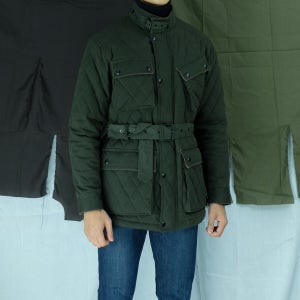 코튼 나일론 필드 자켓 클래식 올리브 퀼팅 가을 겨울