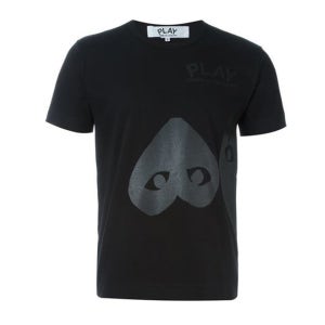 꼼데가르송 플레이하트 프린팅 남성 라운드 반팔티 AZT196 M사이즈